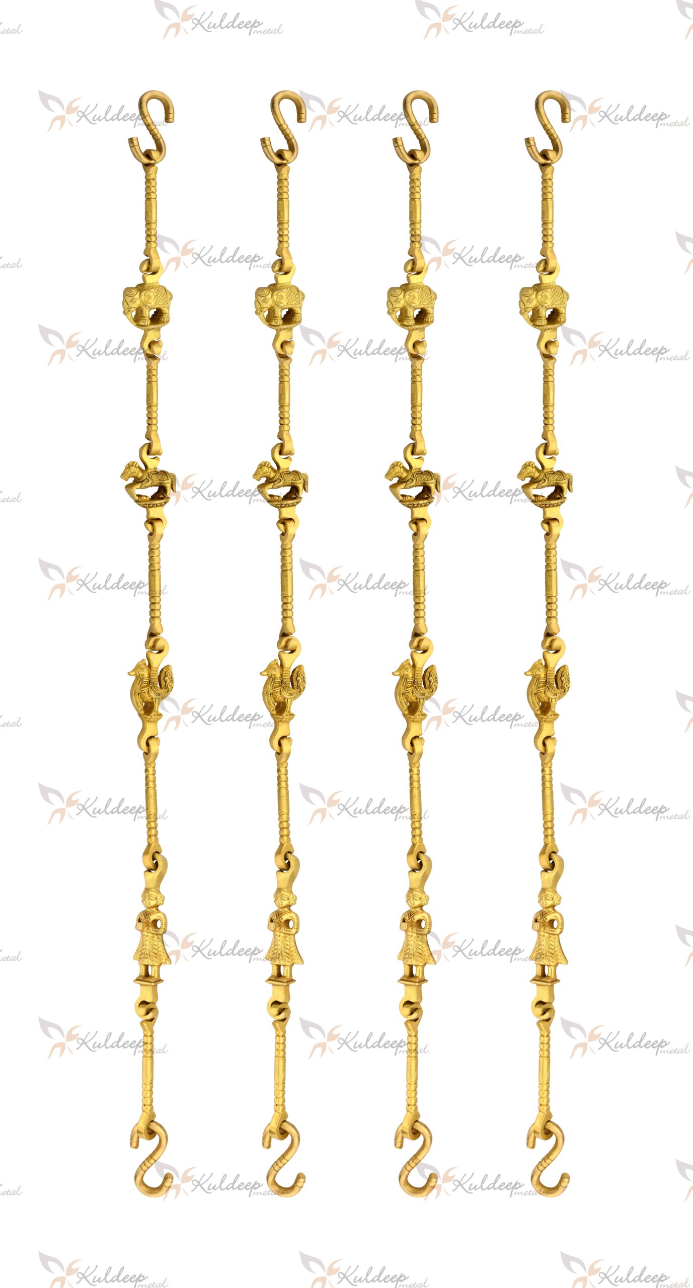Royal Carved Brass Jhula Chain (Floral Edition)