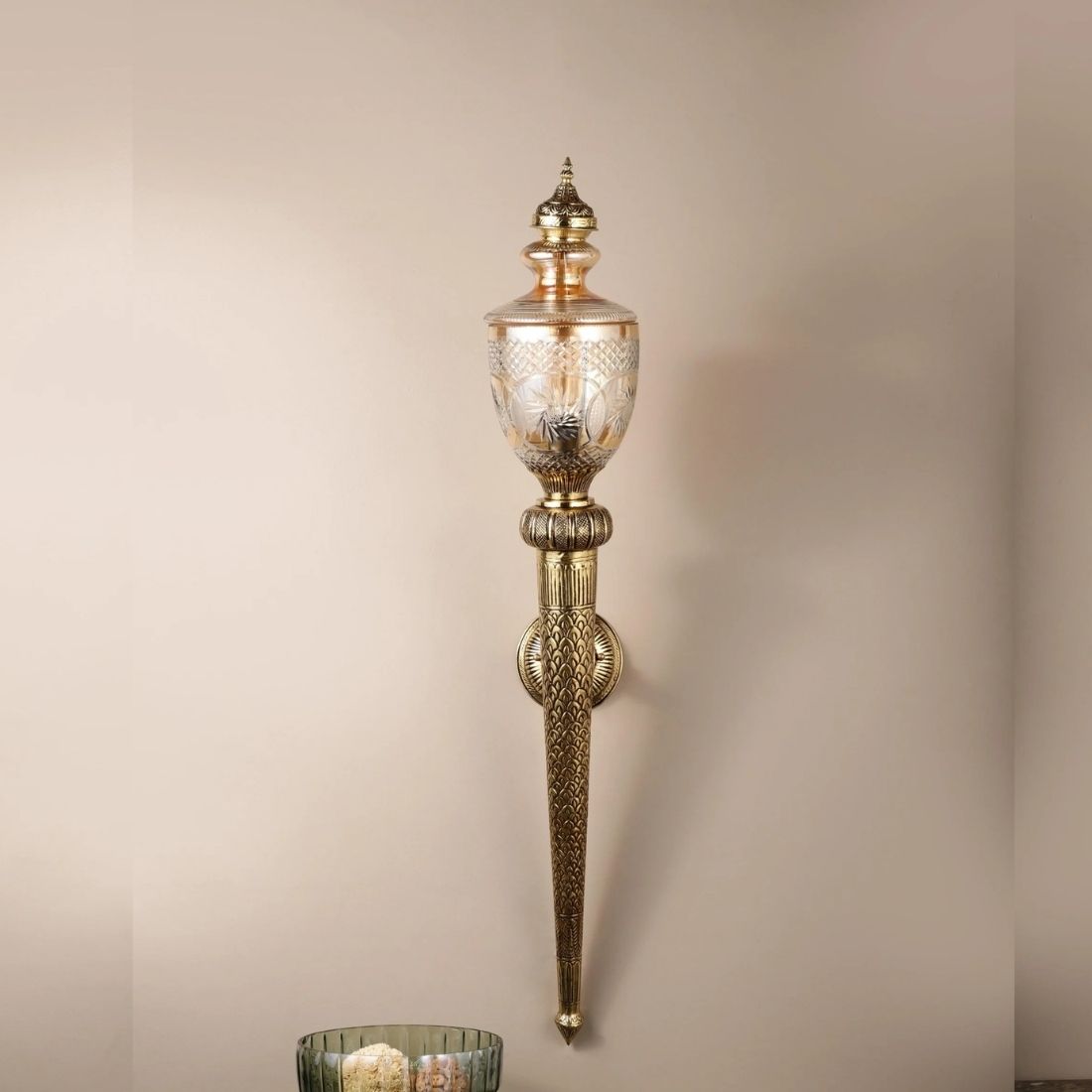 Amber-Glass-Traditional-Torch-wall-sconce