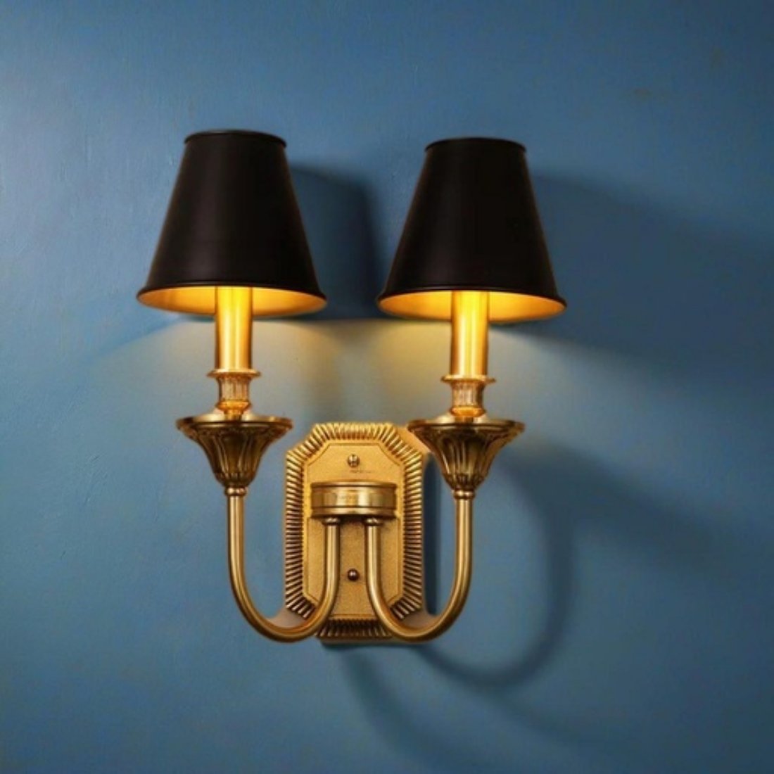 Black-Shade-Double-Arm-Wall-Sconce